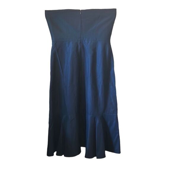 J Crew Strapless Midi Dress Black Tie Formal Cocktail Party Navy 8T - Picture 5 of 5